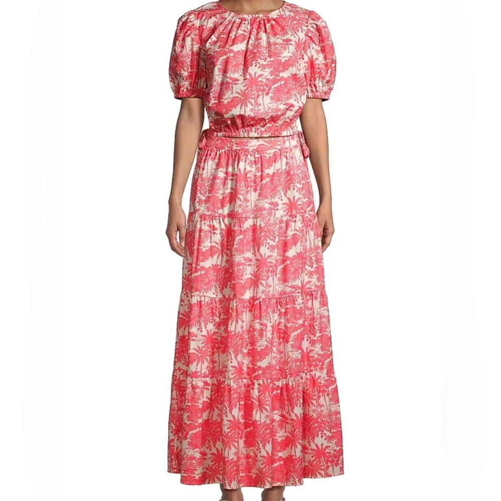 NWT Vineyard Vines Martha’s Toile Print Skirt Top Shirt Set Floral Cotton Crop